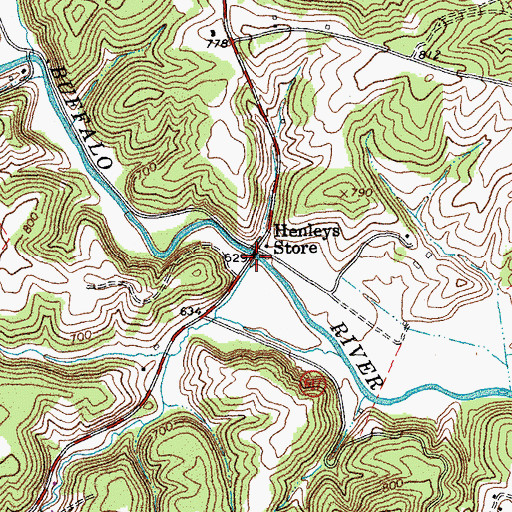 Topographic Map of Beaver Creek, VA