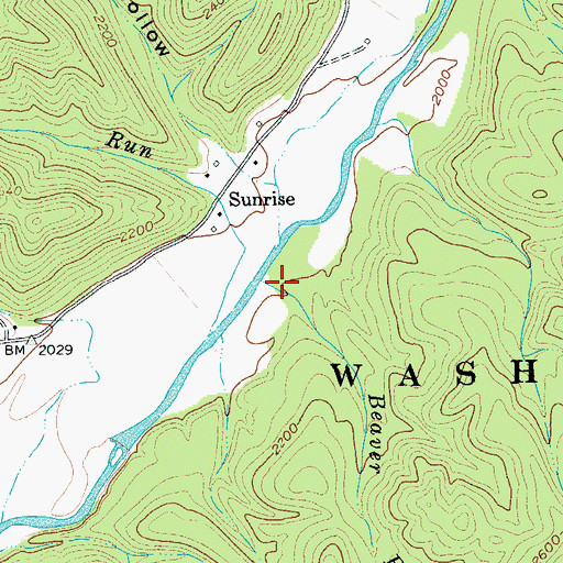 Topographic Map of Beaver Run, VA
