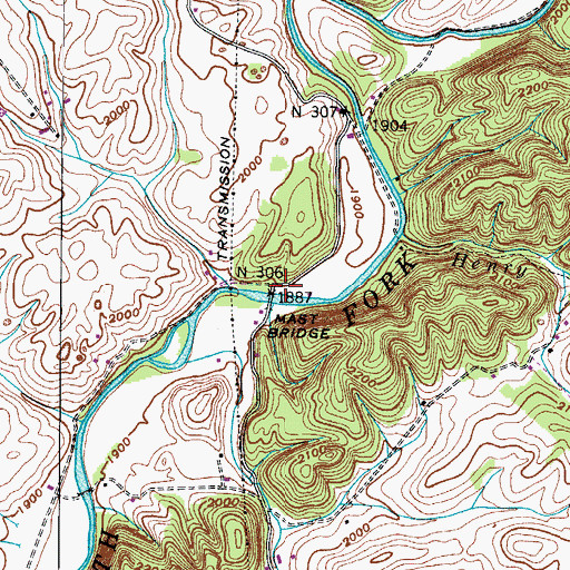 Topographic Map of Beech Creek, VA