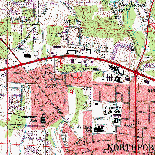 Topographic Map of Forest Manor, AL