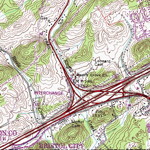 Topographic Map of Beech Grove Church, VA