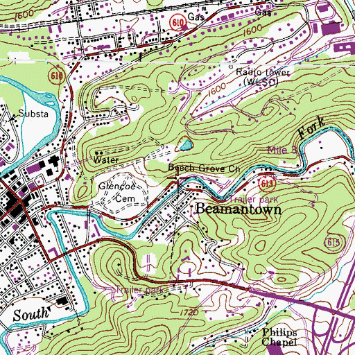 Topographic Map of Beech Grove Church, VA