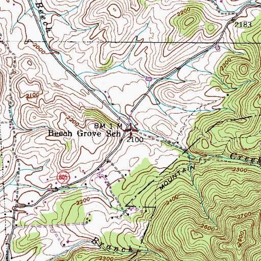 Topographic Map of Beech Grove School, VA