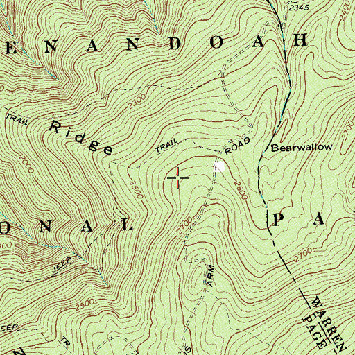 Topographic Map of Beecher Ridge, VA