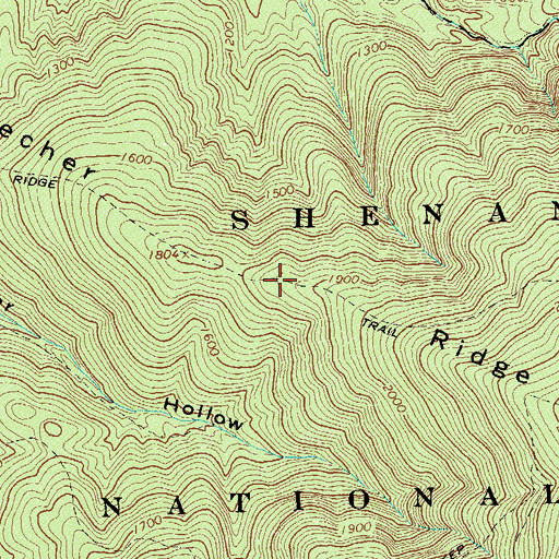 Topographic Map of Beecher Ridge Trail, VA