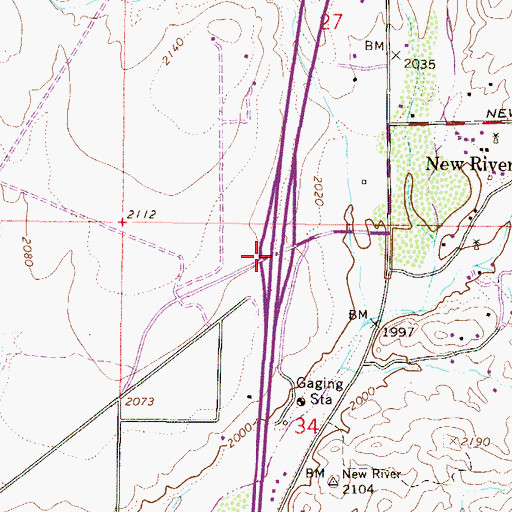 Topographic Map of New River Interchange, AZ