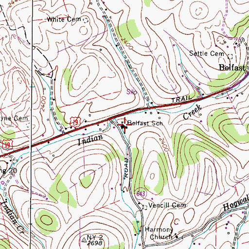 Topographic Map of Belfast Elementary School, VA