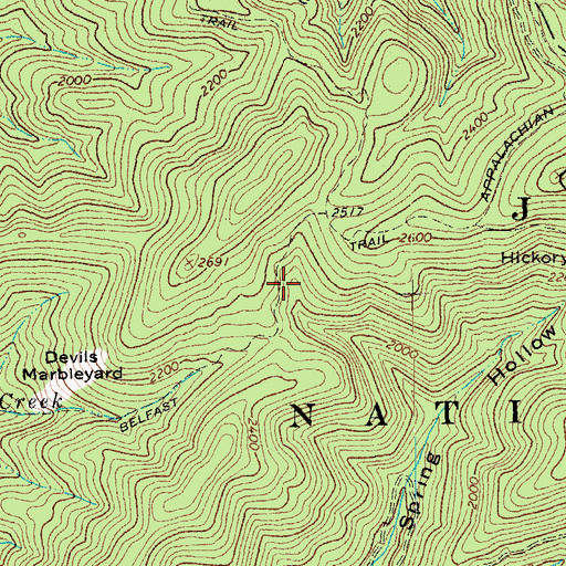 Topographic Map of Belfast Trail, VA