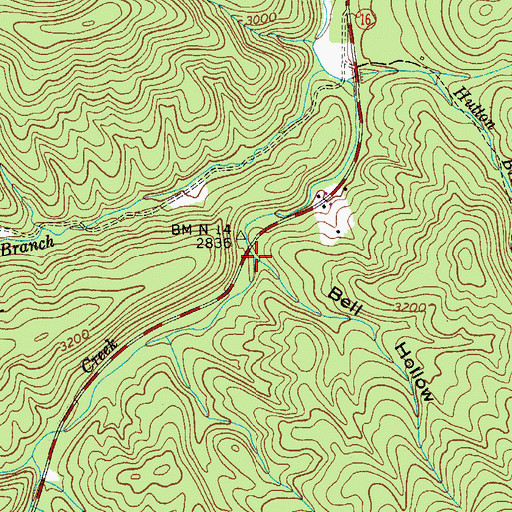 Topographic Map of Bell Hollow, VA