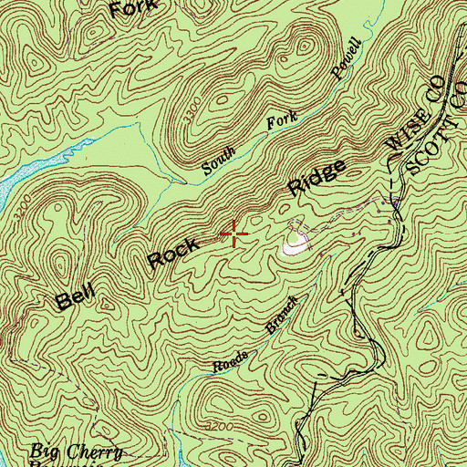 Topographic Map of Bell Rock Ridge, VA