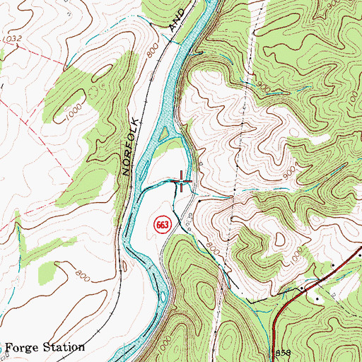 Topographic Map of Belle Cove Branch, VA