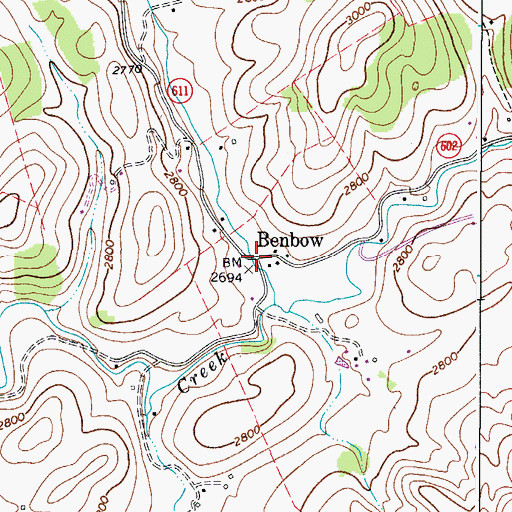 Topographic Map of Benbow, VA