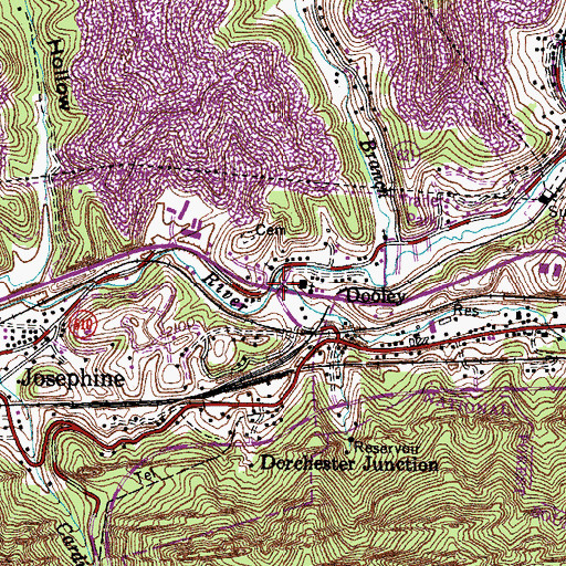 Topographic Map of Benges Branch, VA