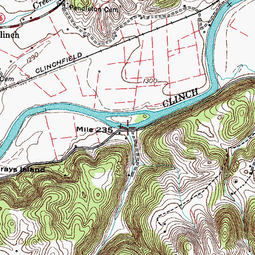 Topographic Map of Benges Creek, VA