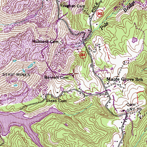 Topographic Map of Bennett Cemetery, VA