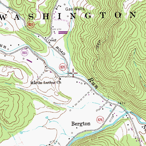 Topographic Map of Bennett Run, VA