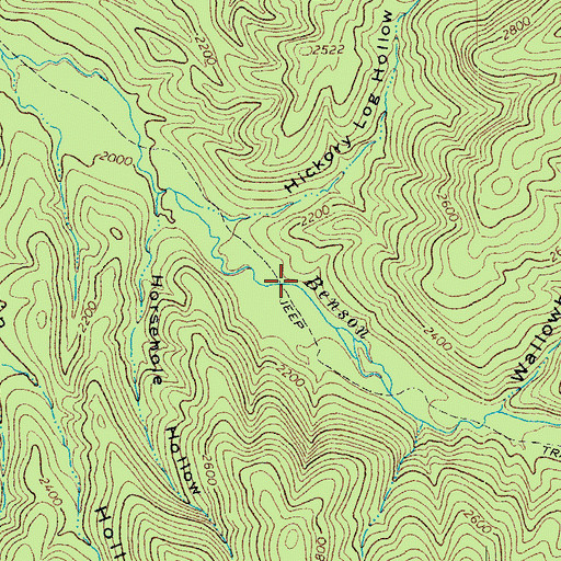 Topographic Map of Benson Run Trail, VA