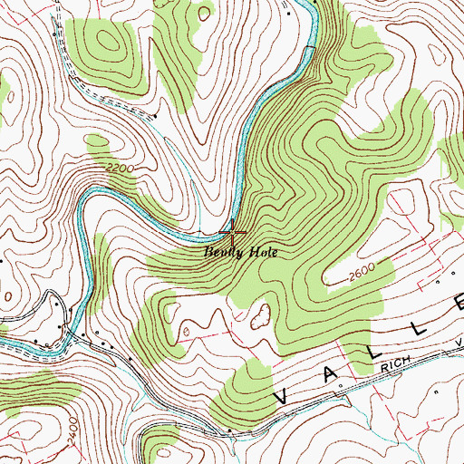 Topographic Map of Bently Hole, VA