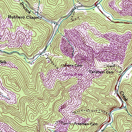 Topographic Map of Berry Cemetery, VA