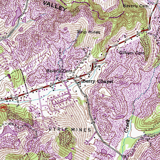 Topographic Map of Berry Chapel, VA