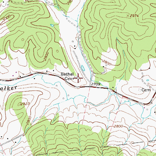 Topographic Map of Bethel Cemetery, VA