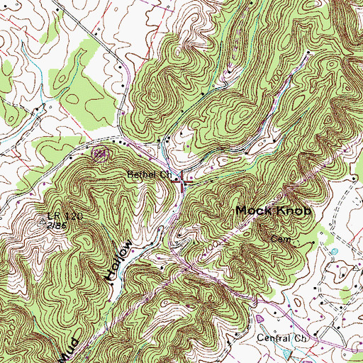 Topographic Map of Bethel Presbyterian Church, VA