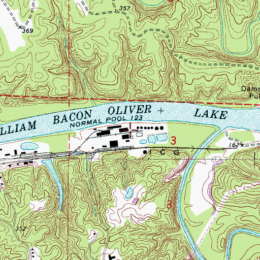 Topographic Map of Fox (historical), AL