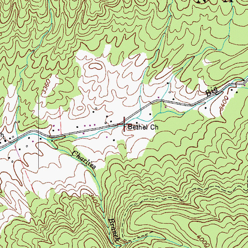 Topographic Map of Bethel Church, VA