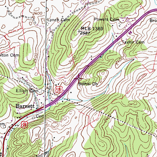 Topographic Map of Bethel Church, VA