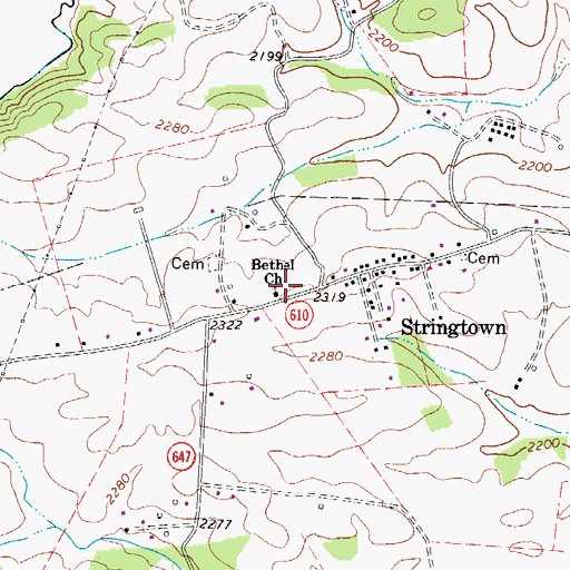 Topographic Map of Bethel Church, VA