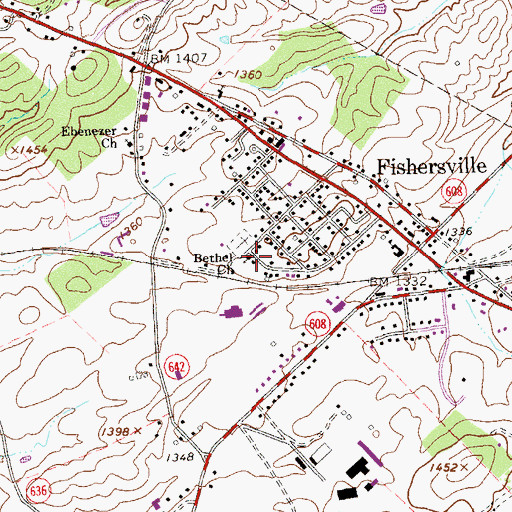 Topographic Map of Bethel Church, VA
