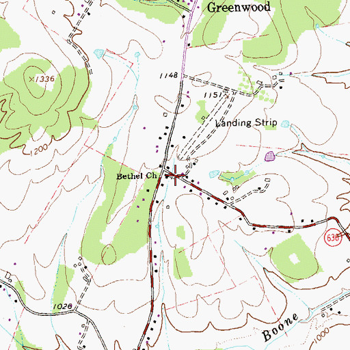 Topographic Map of Bethel Church, VA