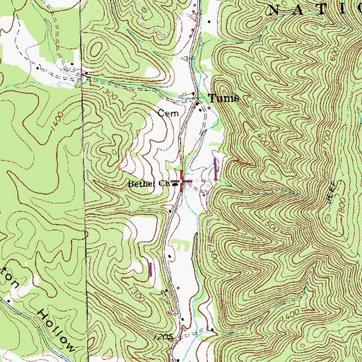 Topographic Map of Bethel Church, VA