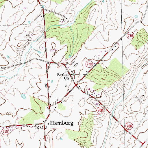 Topographic Map of Bethel Church, VA