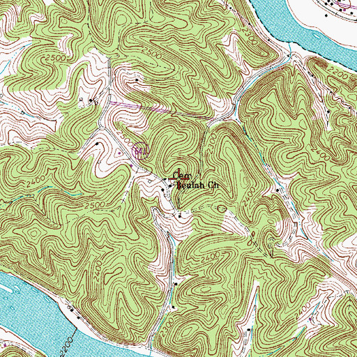 Topographic Map of Beulah Church, VA