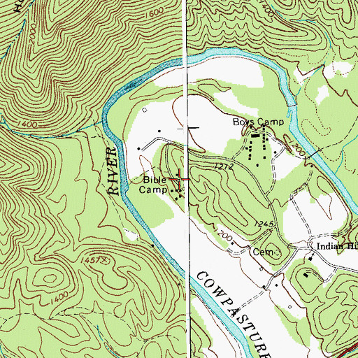 Topographic Map of Bible Camp, VA