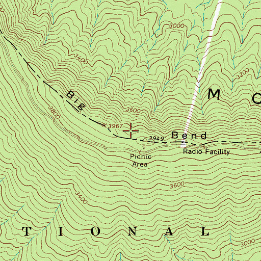 Topographic Map of Big Bend, VA