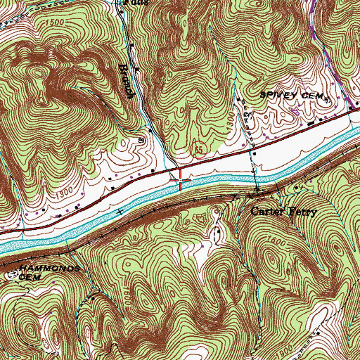 Topographic Map of Big Branch, VA
