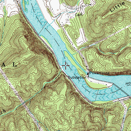 Topographic Map of Big Branch, VA