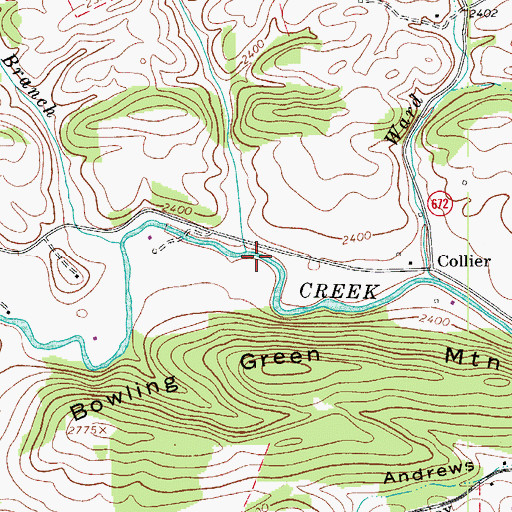 Topographic Map of Big Branch, VA