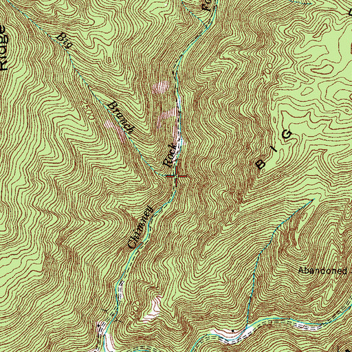 Topographic Map of Big Branch, VA