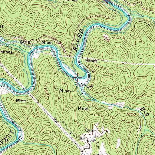 Topographic Map of Big Branch, VA