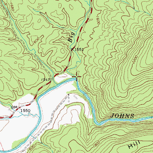 Topographic Map of Big Branch, VA