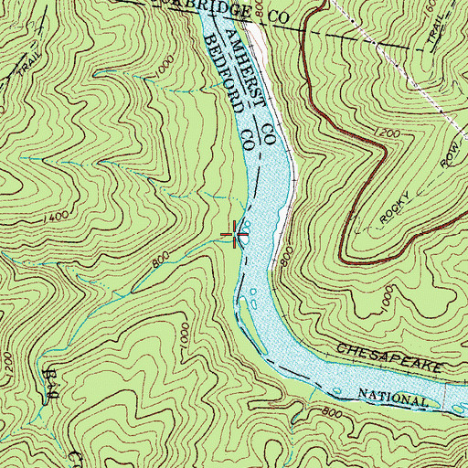 Topographic Map of Big Cove Branch, VA