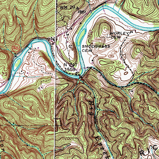 Topographic Map of Big Creek, VA