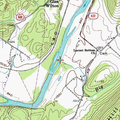 Topographic Map of Big Creek, VA
