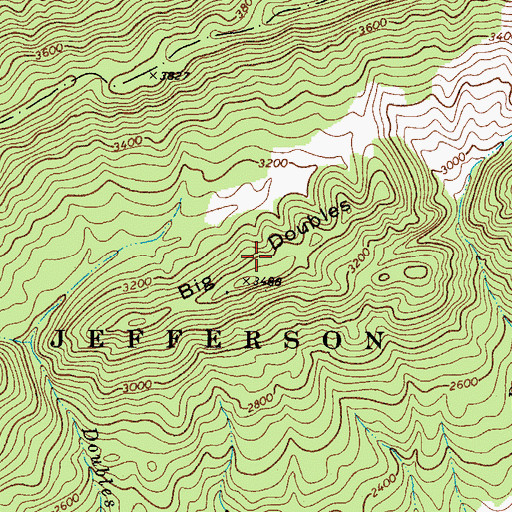 Topographic Map of Big Doubles, VA