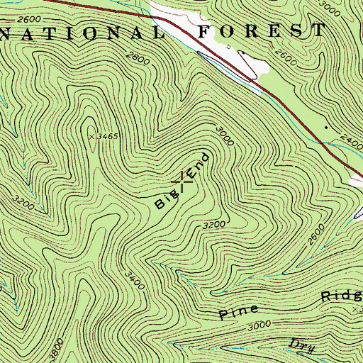 Topographic Map of Big End, VA