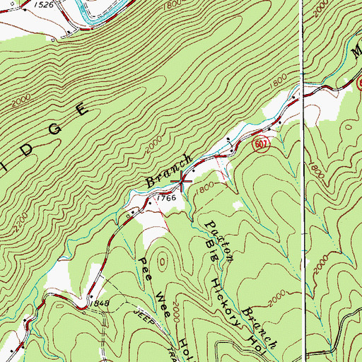 Topographic Map of Big Hickory Hollow, VA