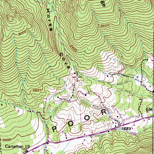 Topographic Map of Big Horse Cove, VA